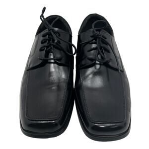 Giorgio Venturi Black Leather Upper Square Toe Derby Mens 8.5 Dress Shoes